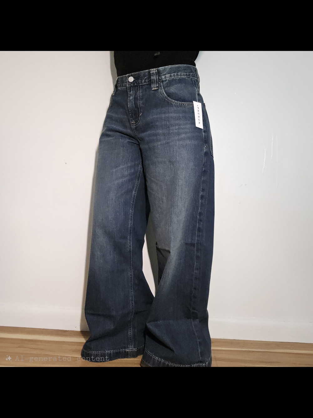 PacSun Sloane Ultra Baggy Low Rise Wide-Leg Dark Blue Jeans Size 28 Short